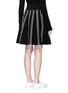 Back View - Click To Enlarge - COMME MOI - Stripe textured knit skirt