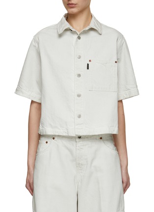 Main View - Click To Enlarge - HAIKURE - Olive Short Sleeve Denim Shirt