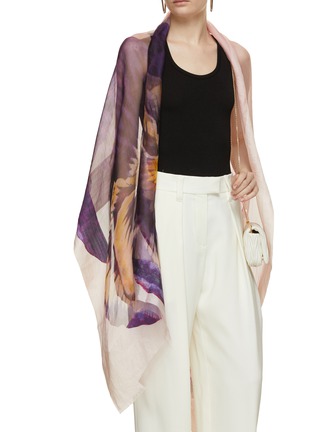 Figure View - Click To Enlarge - FALIERO SARTI - Floral Printed Wool Blend Scarf