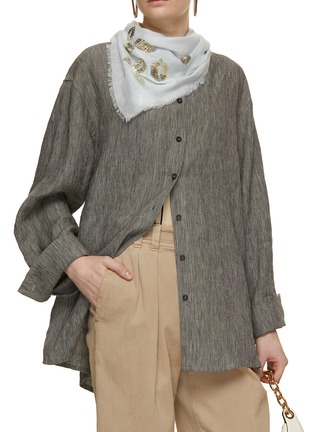 Figure View - Click To Enlarge - FALIERO SARTI - Frayed Little Kiss Pailettes Wool Blend Scarf