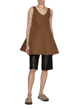 Figure View - Click To Enlarge - CALCATERRA - Scoop Neck Cotton Mini Dress