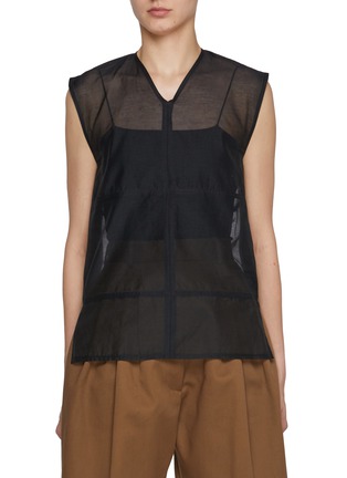 Main View - Click To Enlarge - CALCATERRA - See Through Cotton Silk Top