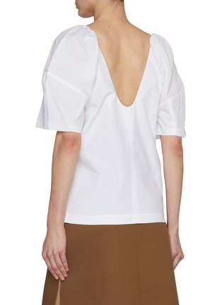 Back View - Click To Enlarge - CALCATERRA - Balloon Sleeve Cotton Top
