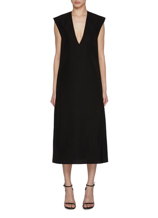 Main View - Click To Enlarge - CALCATERRA - Deep V-Neck Long Dress