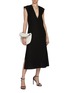 Figure View - Click To Enlarge - CALCATERRA - Deep V-Neck Long Dress
