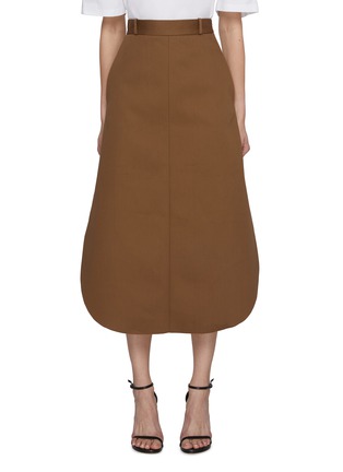 Main View - Click To Enlarge - CALCATERRA - Tailored Round Hem Cotton Skirt
