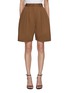 Main View - Click To Enlarge - CALCATERRA - Pleated Balloon Cotton Shorts