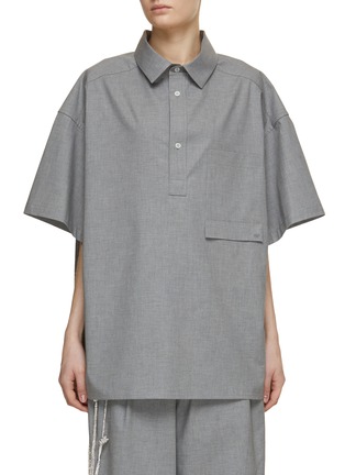 Main View - Click To Enlarge - DARKPARK - Alec Oversized Polo Shirt