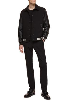 Figure View - Click To Enlarge - THEORY - Leather Sleeve Varsity Jacket