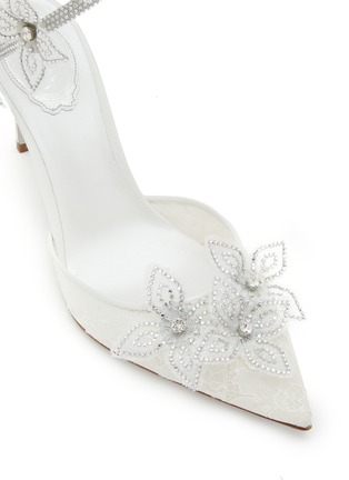 Detail View - Click To Enlarge - RENÉ CAOVILLA - Cleo 80 Lace Strass Embellished Satin Pumps