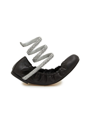 Main View - Click To Enlarge - RENÉ CAOVILLA - Cleo Strass Embellished Leather Ballerina Flats