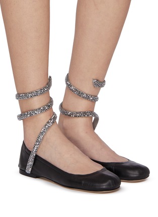 Figure View - Click To Enlarge - RENÉ CAOVILLA - Cleo Strass Embellished Leather Ballerina Flats