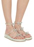 Figure View - Click To Enlarge - RENÉ CAOVILLA - Strass Embellished Satin Flat Sandals