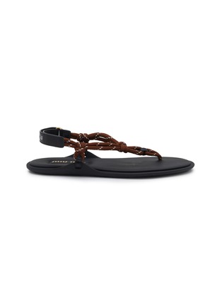 Main View - Click To Enlarge - MIU MIU - Riviere Cord Thong Sandals