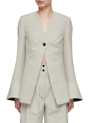 Main View - Click To Enlarge - CO - Single Breasted Wool Linen Jacket