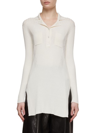 Main View - Click To Enlarge - CO - Fitted Rib Knit Polo Top