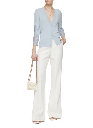 Figure View - Click To Enlarge - ERMANNO SCERVINO - Lace Sleeve Cardigan