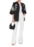 Figure View - Click To Enlarge - ERMANNO SCERVINO - Bell Sleeve Hooded Embroidered Jacket