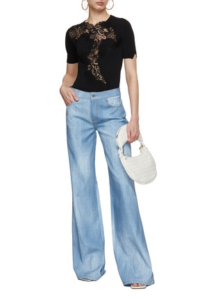 Figure View - Click To Enlarge - ERMANNO SCERVINO - Lace Front Knit Top