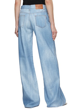 Back View - Click To Enlarge - ERMANNO SCERVINO - Wide Leg Chambray Pants