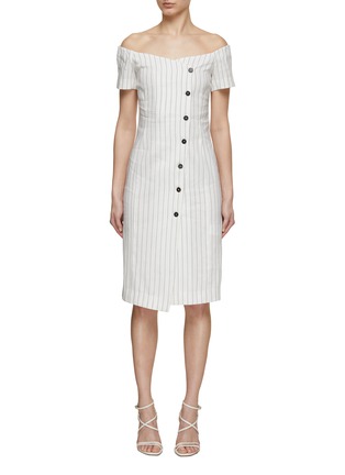 Main View - Click To Enlarge - MARELLA - Button Down Pinstripe Dress