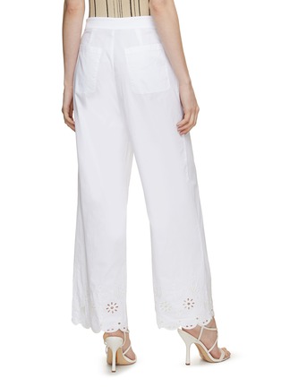 Back View - Click To Enlarge - MARELLA - Broderie Anglaise Hem Poplin Pants