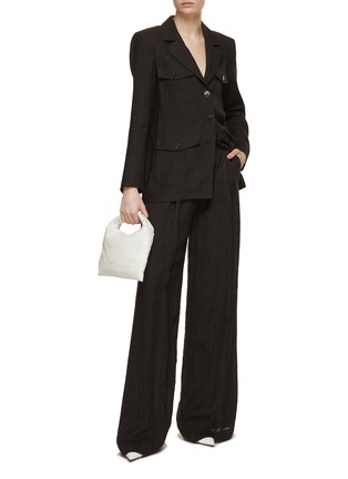 Figure View - Click To Enlarge - MARELLA - Belted Four Pocket Blazer