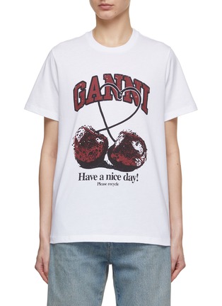 Main View - Click To Enlarge - GANNI - Cherry Print Relaxed T-Shirt