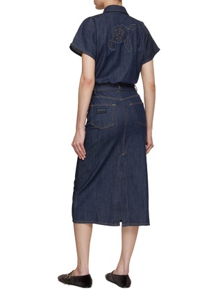 Back View - Click To Enlarge - GANNI - Rinse Stitch Denim Midi Dress