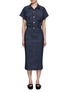 Main View - Click To Enlarge - GANNI - Rinse Stitch Denim Midi Dress
