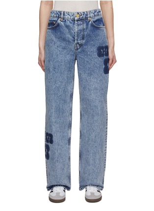 Main View - Click To Enlarge - GANNI - Izey Logo Patch Jeans
