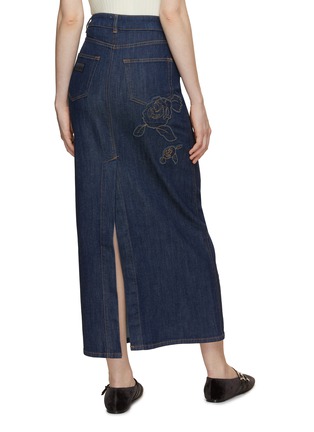 Back View - Click To Enlarge - GANNI - Rinse Stitch Denim Maxi Skirt