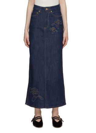 Main View - Click To Enlarge - GANNI - Rinse Stitch Denim Maxi Skirt