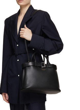 Front View - Click To Enlarge - PRADA - Medium Leather Shoulder Bag