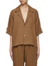 Main View - Click To Enlarge - LE KASHA - Coin Button Cropped Linen Shirt