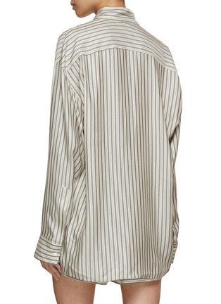 Back View - Click To Enlarge - LE KASHA - Pinstripe Silk Shirt