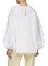 Back View - Click To Enlarge - CAROLINA HERRERA - Embroidered Puff Sleeve Top