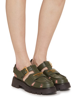 Figure View - Click To Enlarge - ALEXANDER WANG - Carter Cage Leather Sandals