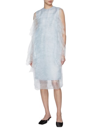 Figure View - Click To Enlarge - PRADA - Sheer Tiered Technical Voile Dress