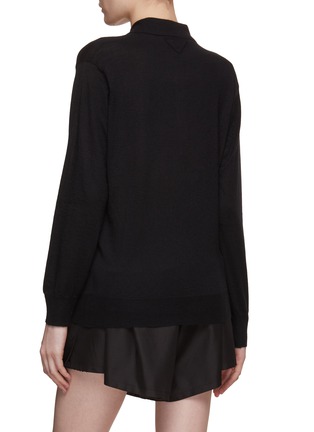 Back View - Click To Enlarge - PRADA - Cashmere Knit Polo Top