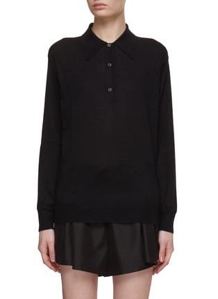 Main View - Click To Enlarge - PRADA - Cashmere Knit Polo Top
