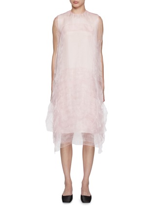 Main View - Click To Enlarge - PRADA - Sheer Tiered Technical Voile Dress