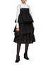 Figure View - Click To Enlarge - MING MA - Double Layer Jacquard Skirt
