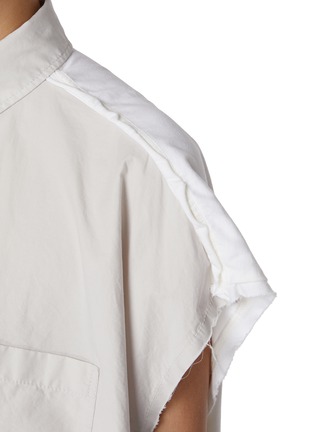 - BALENCIAGA - Logo Print Capsleeve Hybrid Shirt Cotton Dress