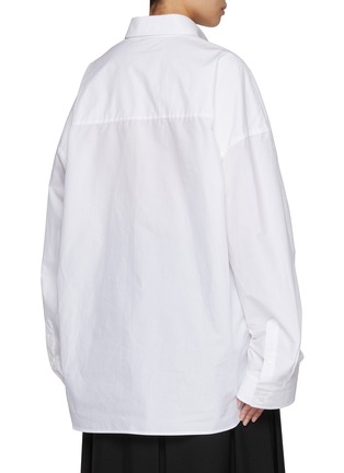 Back View - Click To Enlarge - BALENCIAGA - Wrap Front Oversized Cotton Shirt