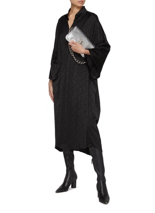 Figure View - Click To Enlarge - BALENCIAGA - Logo Jacquard Wrap Front Dress