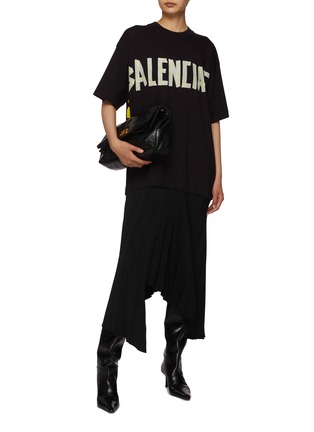 Figure View - Click To Enlarge - BALENCIAGA - Masking Tape Logo Cotton Jersey Dress