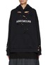 Main View - Click To Enlarge - BALENCIAGA - Distressed Inside Out Logo Print Cotton Hoodie
