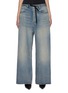 Main View - Click To Enlarge - BALENCIAGA - Shoestring Tie Waist Light Washed Jeans