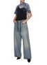 Figure View - Click To Enlarge - BALENCIAGA - Shoestring Tie Waist Light Washed Jeans